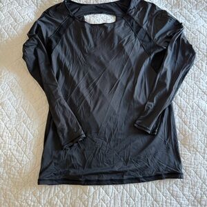 Lululemon Black Long Sleeve mesh/open back Athletic Top